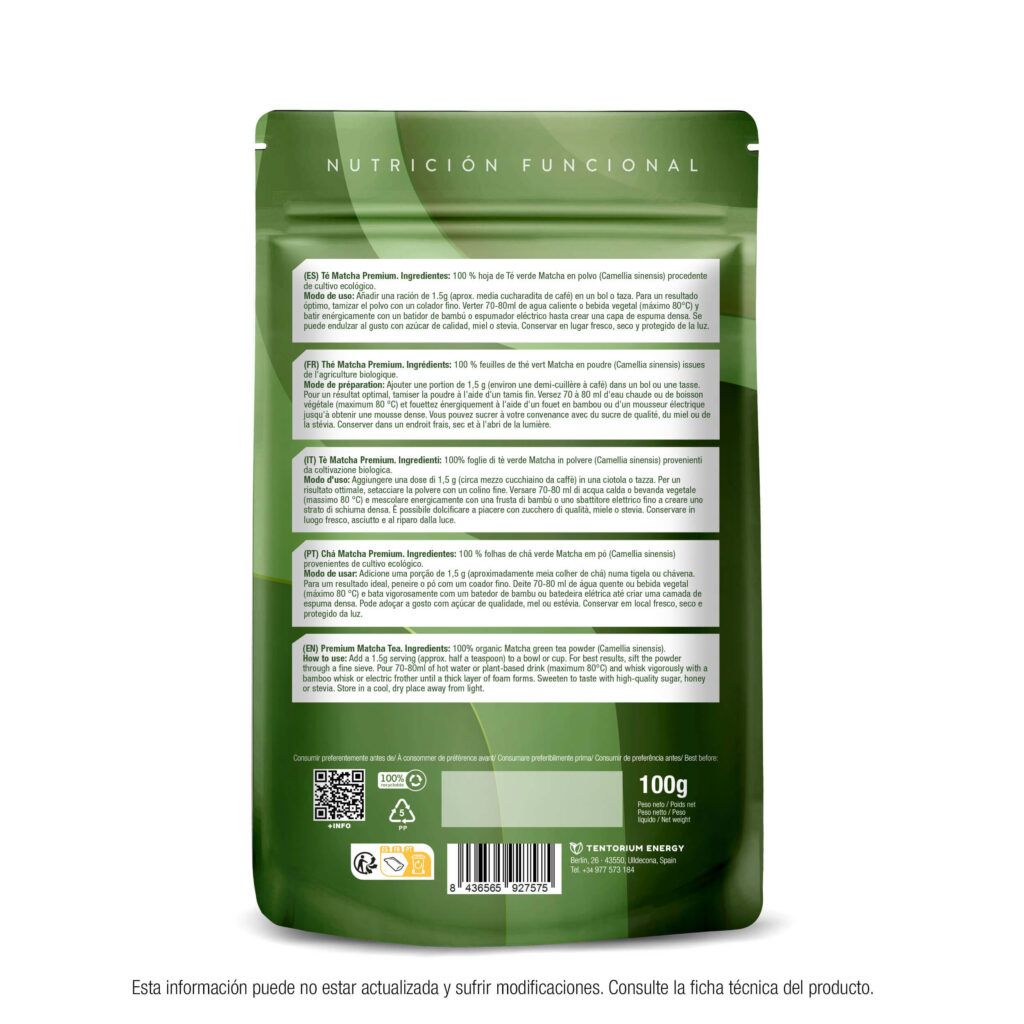 Te Matcha Premium 100g back