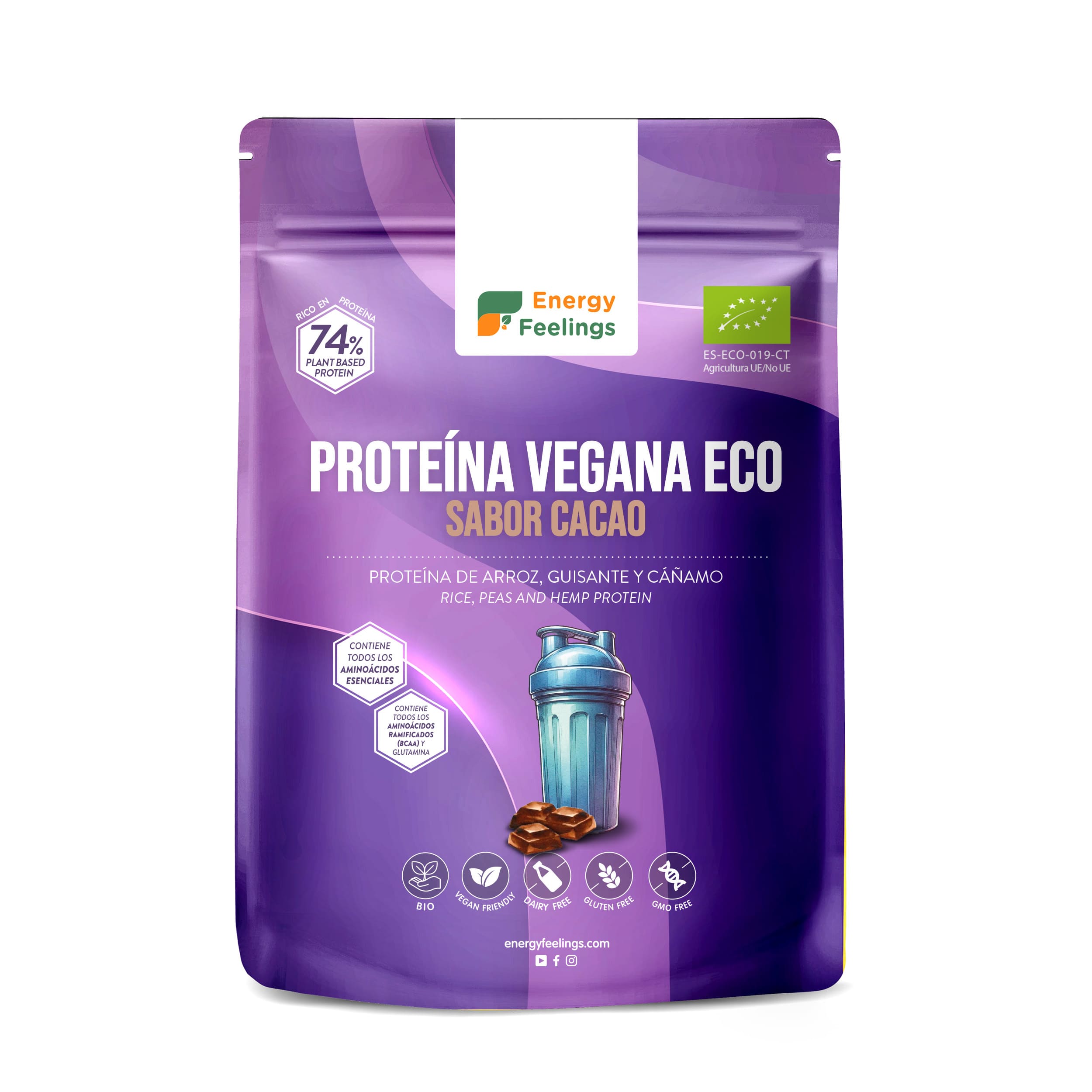 ORG. PROTEINA VEGANA 74 Caco1kg front