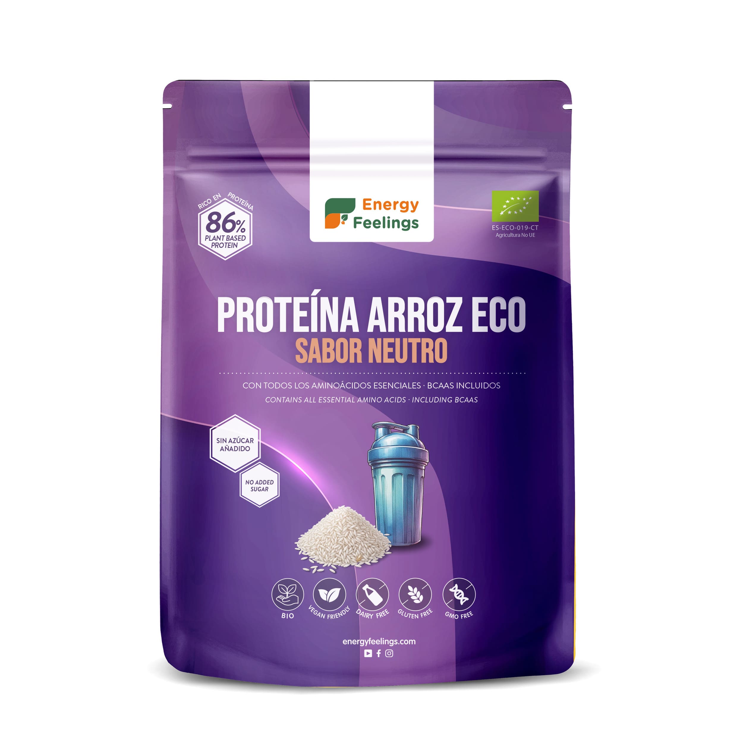 PROTEÍNA DE ARROZ sabor neutro 1kg front 8436565920170